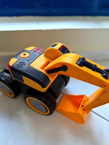 Yellow Battery-Powered Excavator Toy Truck