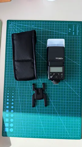 Godox TT350F TTL Camera Flash with Stand and Case - Good Condition