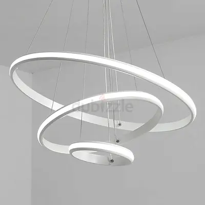 Modern LED Spiral Ring Pendant Light — 3-Tier