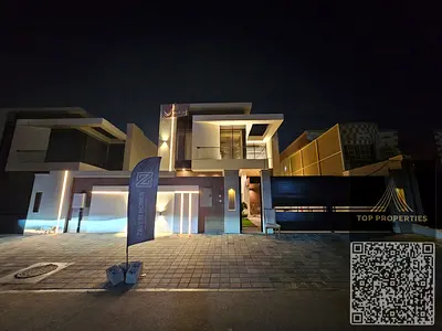 Luxury villa at a special price, including electricity, water, air conditioning, and a strategic location close to Dubai and its services.
