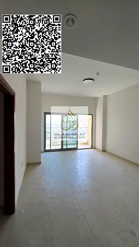 One bedroom, living room, two bathrooms, balcony, built-in wardrobes, and an open kitchen.