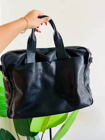 Black Leather Laptop Bag 13/15 Inch