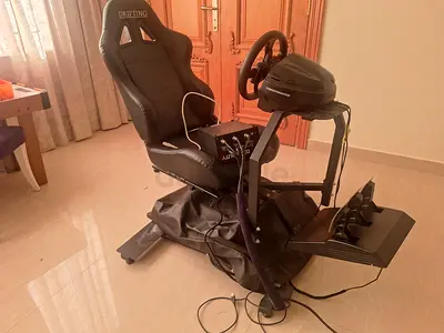 Racing Simulator Rig with Wheel, Pedals and Seat