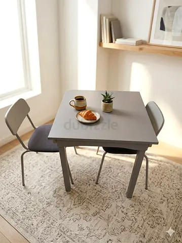GREY IKEA DINING SET (Table + 2 Chairs)