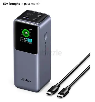 UGREEN Nexode Power Bank 20000mAh 130W PD Fast Charging, 2 USB-C and 1 USB-A Portable Charger, Smart