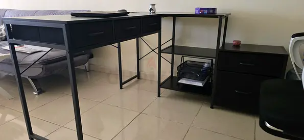 Home office Desk + Chair (Selling both) | Black | Home Office Setup