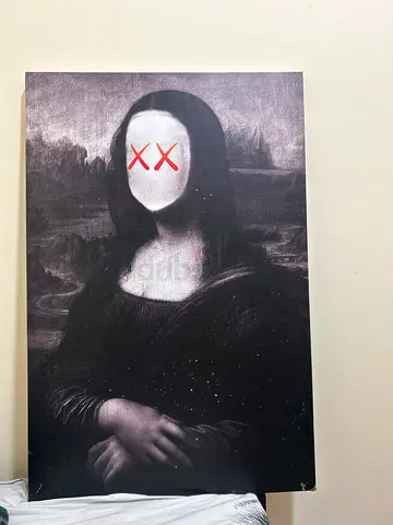 Large Abstract Mona Lisa Canvas Print – Modern Wall Decor