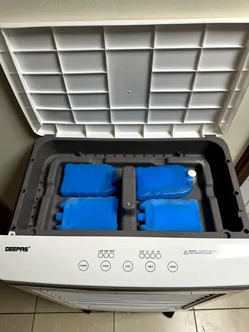 Portable electric cooler / mini fridge with ice packs - good condition