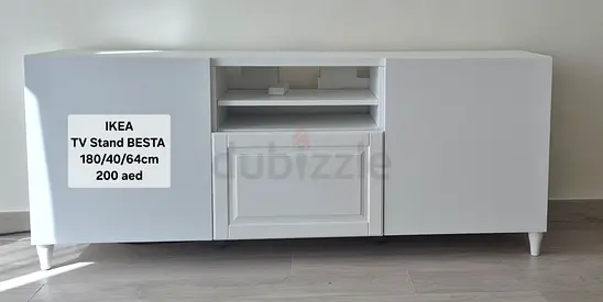 IKEA BESTA TV Stand - White, 180x40x64 cm