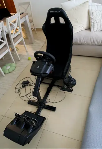 Full Sim Racing Setup for PS4 or PS5 - Deadskull Chair + Logitech G923 Wheel, Pedals  Shifter