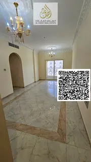 For rent in Al Hamidiya, Ajman: 3 bedrooms, living room, 3 bathrooms, balcony, and built-in wardrobe