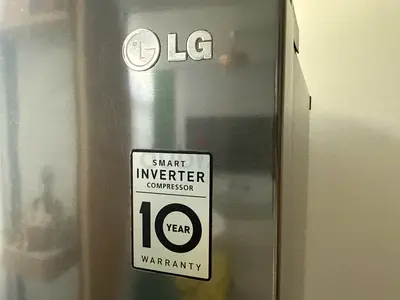 LG stainless steel refrigerator with 10-year inverter warranty