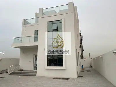 First Tenant Villa for Rent in Sharjah Al Rahmaniya 5500 Sqft 5 Bedrooms 3 Master Rooms Spacious Living Hall Majlis Large Kitchen Central AC Family Vi