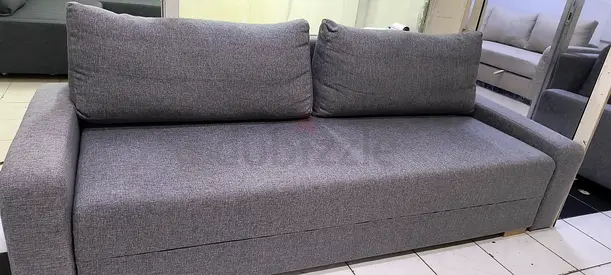 Grey 3-Seater Sofa Bed with Storage — Good Condition