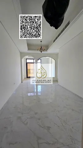Brand new apartment, three bedrooms, living room, majlis, with private parking and a swimming pool inside the building.