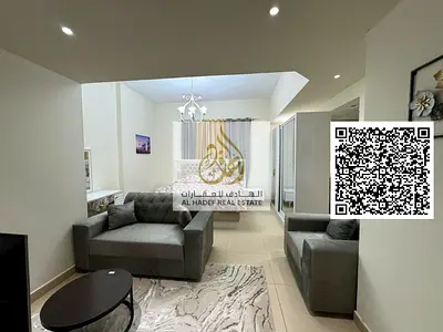 Luxury furnished studio in Ajman in Al Yasmin Towers, large space and separate kitchen, including bills, internet and parking, close to City Centre Aj