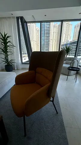 Comfortable high-back accent armchair in good condition