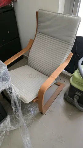 Lightwood Padded Lounge Chair with High Back - Good Condition