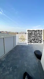 For annual rent in Ajman, Al Jurf 3: 2 bedrooms, living room, 2 bathrooms, and a rooftop terrace. Se