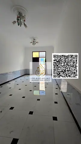 For annual rent in Rawda 3: a spacious studio apartment with a separate kitchen and large balcony, featuring high-quality finishing. Located in a fami