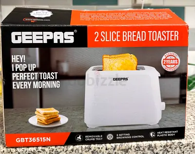 Geepas 2-Slice Bread Toaster (GBT36515N) - lightly Used, Excellent Condition