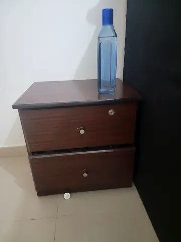 Wooden bedside/nightstand with two drawers