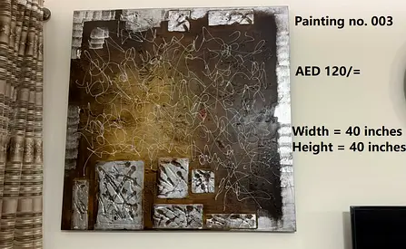 Abstract Mixed-Media Wall Painting 40x40 inches