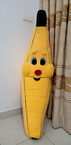 Large Plush Banana Toy with Smiling Face