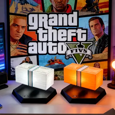 GTA Floating Money Stack LED Night Lamp – Magnetic Levitation Desk Light