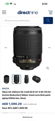Nikon AF-S DX Nikkor 55-200mm f/4-5.6G ED VR II Telephoto Zoom Lens (White box, New)