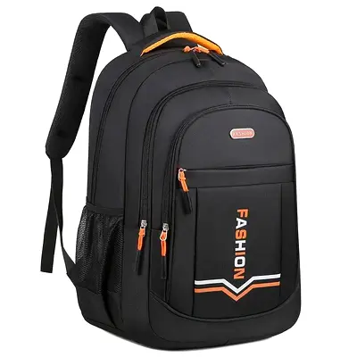 Black Fashion Backpack with Multiple Compartments