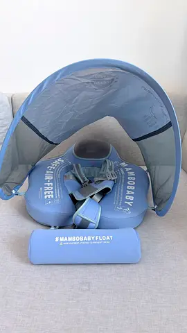 Mambobaby Infant Sun Canopy Float with Safety Harness - Light Blue