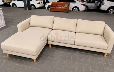 Modern Beige L-Shaped Sectional Sofa