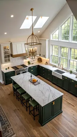 Modern Kitchen Island with Marble Countertop