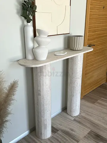 Marble beige high console table for sale in Dubai