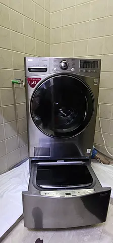 LG Front Load Washer Dryer with TwinWash Compact Pedestal - Good Working Condition