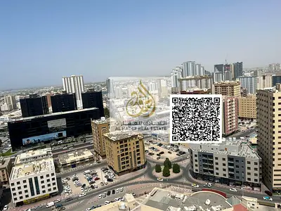 Studio in Al Nuaimiya Tower C next to Al Hikma School, American kitchen and balcony, large area, rent 25,000 in 4 or 6 installments, security deposit