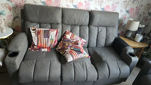 3+2+1 Seater Recliner Sofa in Grey - Comfortable, Good Condition