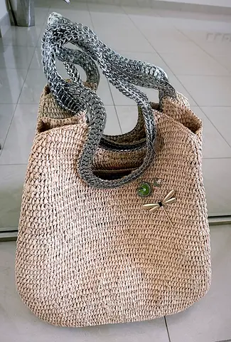 Rabanne large raffia bag
