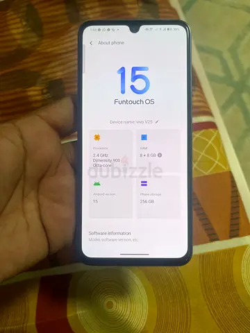 Vivo v25 8+ 8 GB RAM and 250 6GB memory and free Bluetooth headphone