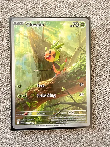 Pokémon TCG: Chespin Promo/Regular Card (Sleeved Chaos Rising