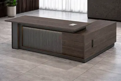 Luxury Executive Office Desk with LED Lighting - Modern Workspace Desk for Home Office