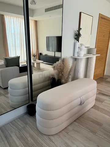 Beige storage ottoman bench from HOC FURNITURE for sale in Dubai
