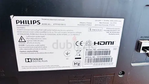 Philips LED TV - 47 (model 47PFLK6109/12) - Good working condition