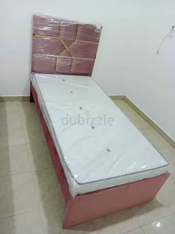 Single Bed with Headboard and Mattress - Pink, Like New