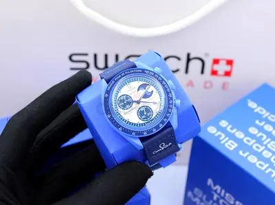 Swatch x Omega Blue Chronograph Collaboration China Watch