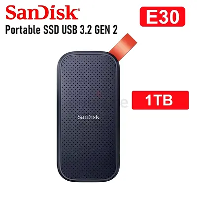 SanDisk 1TB Portable SSD E30 (USB 3.2 Gen 2) - Compact External Drive