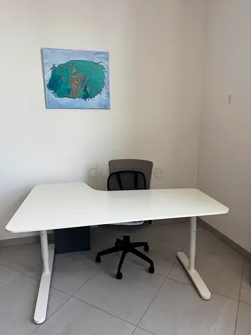 IKEA Large White Office Desk (sitting  standing)