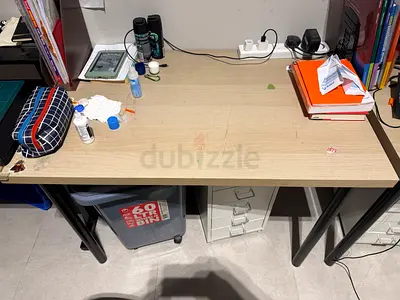 Wooden Study Desk with Metal Legs - Light Oak Finish (I have 3)