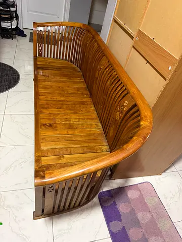 Solid Wood sofa Frame with Curved Railing — Good Condition